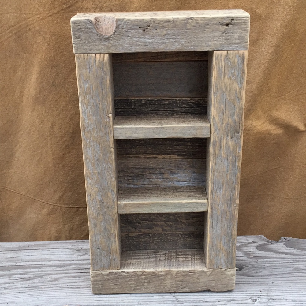 Handmade Rustic Barn Wood Essential Oil Shelf - Picture 6 of 9